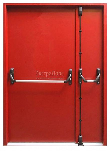 Противопожарная дверь EI 60 дымогазонепроницаемая красная с антипаникой в Королёве  купить