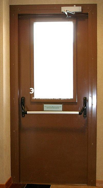 Противопожарная дверь EI 30 с антипаникой и стеклом в Королёве  купить